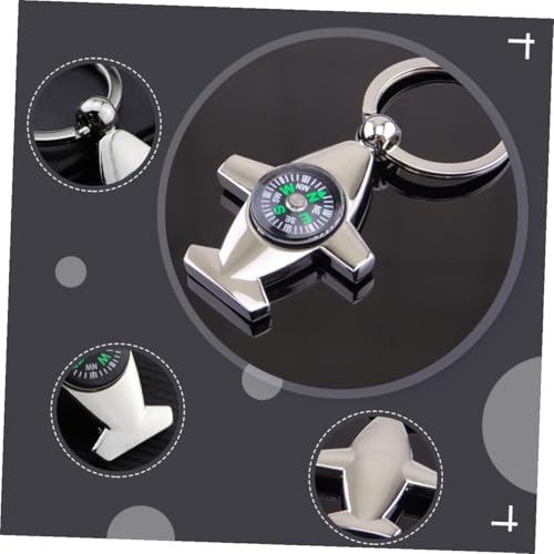 Brújula llavero 3 piezas aleación zinc para camping miniatura 5