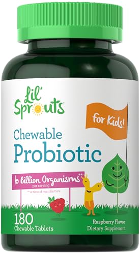 Carlyle Probiotics for Kids Chewable | 180 Count | 6 Billion CFUs | Raspberry Flavor | Non-GMO &...