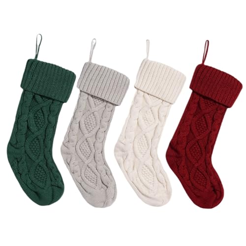 Chaussettes de Noël en maille torsadée 45,7 cm BaronHong pour cadeaux de fête