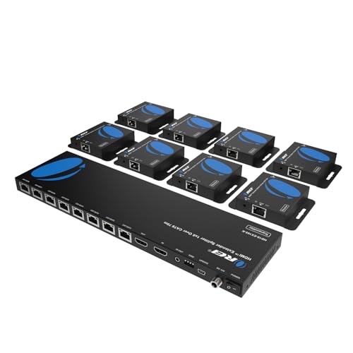 OREI 4K 1x8 HDMI Extender Splitter Multiple Over CAT 6/7 Cable with EDID management - 4K@30Hz upto 165ft and 1080p@60Hz upto 230ft- Loop Out
