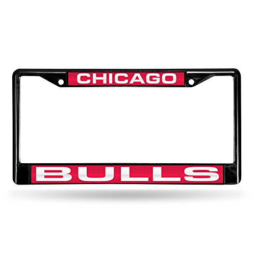 Rico Industries NBA Rico Industries Chicago Bulls Black Black Laser Cut Chrome Frame 12" x 6" 12" x 6" Black Laser Cut Chrome Frame - Car/Truck/SUV Automobile Accessory