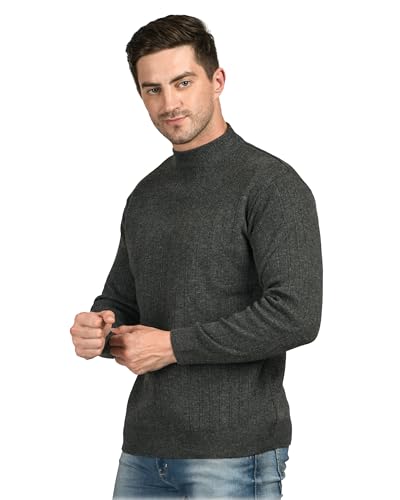 Image of Men Woolen Round Neck Solid Striped Design Pullover Heavy Rainbow Fabric Winter Wear Pure Wool Cardigan for Men Fully Warm Pullover Free Sizes