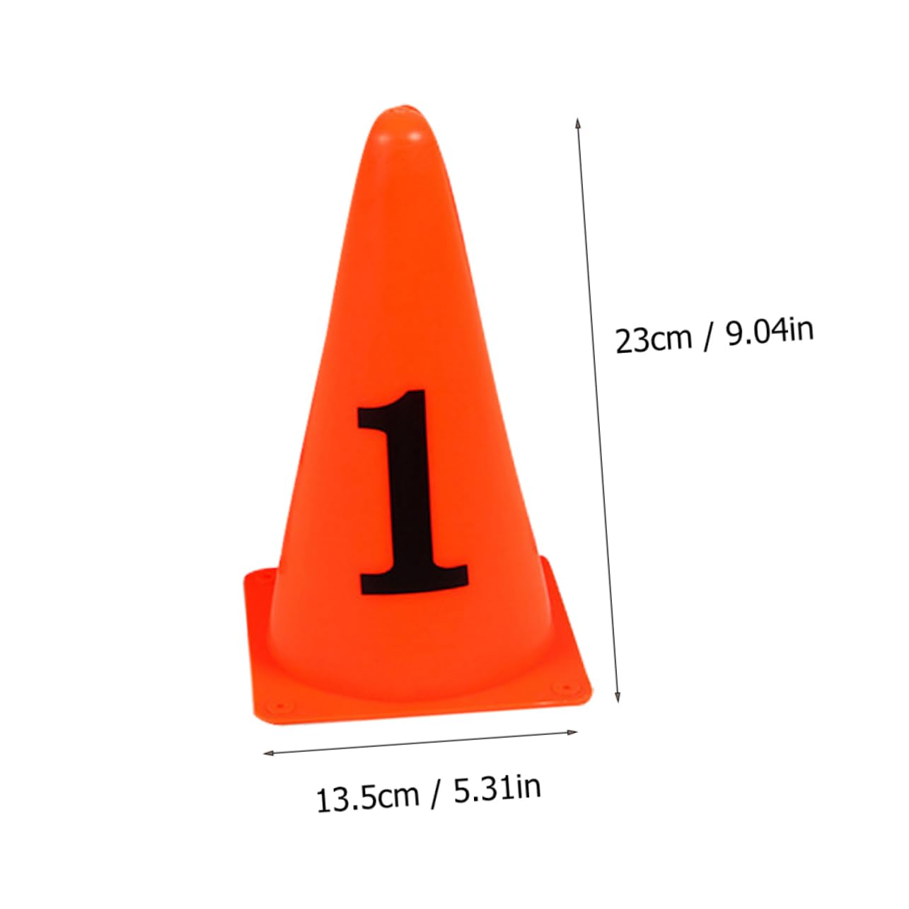 Anneome 10 Pezzi Conetti Segna Campo Calcio in PE Arancione Numeri per Allenamento Indoor e Outdoor Design Luminoso per Maggiore visibilità e Sostenibilità Ambientale