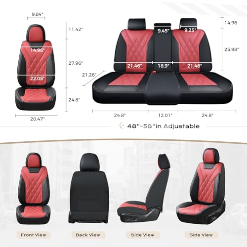 Image of Coverado Car Seat Covers, Front Covers for Cars, Car Seat Cover Front Seats, Automotive Seat Cover, Waterproof, Leather Car Seat Cushion, Universal Interior Covers Seat Protectors for Most Cars