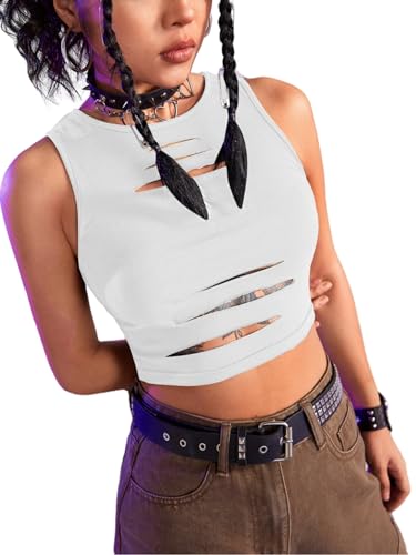 Débardeur court col rond pour affirmer un look punk sans effort
