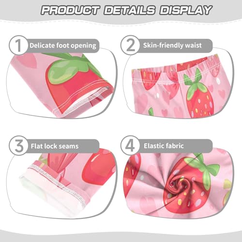 Bolaz Toddler Girls Leggings Printed Yoga Pants Leggings Seamless Strawberry for Kids3