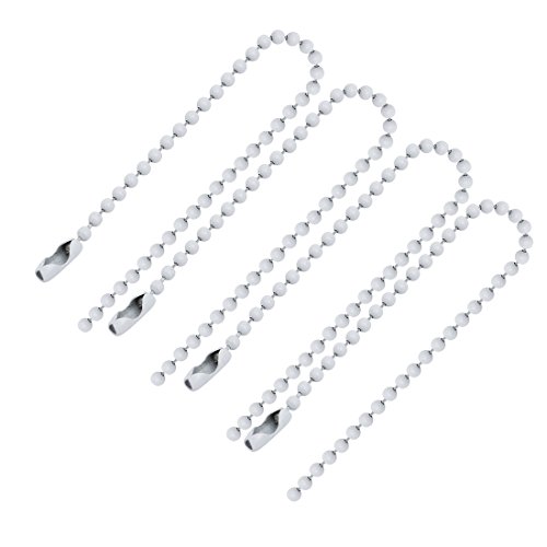 Aexit 4pcs 2.4mm Lighting fixtures and controls Dia Metal Beaded Connector Ball Key Chain 6inch Length White