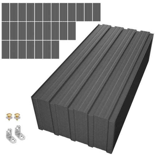 Image of 28 Pack Galvanised Corrugated Metal Roof Sheets 108×42.6cm for Shed,Grey