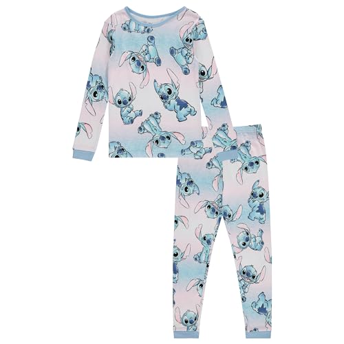 Disney Girls Lilo and Stitch Pajamas Set - 4 Piece Long Sleeve Stitch Pajamas - Lilo and Stitch Ohana 2 Pack Pajamas Set3