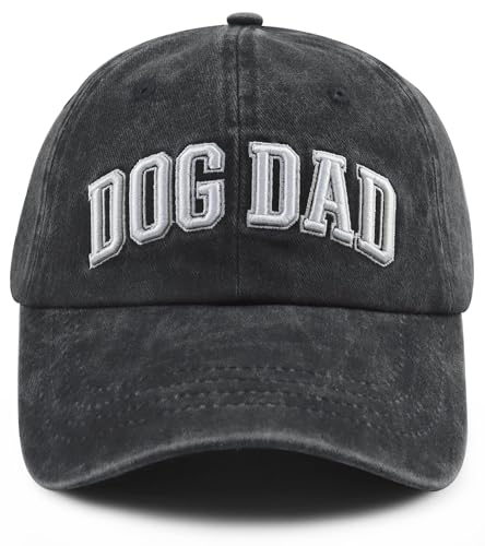Image of Dog Dad Hats for Men, Funny Cotton 3D Embroidered Dog Lover Baseball Cap