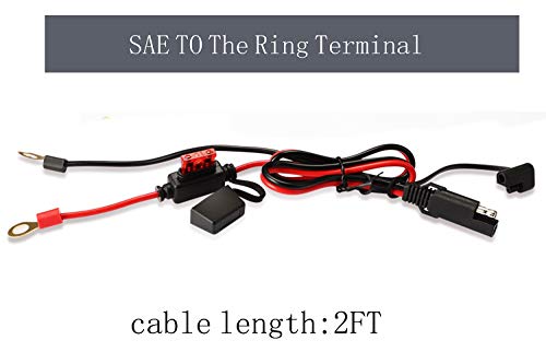 Imestou 2Ft Sae O Ring Terminal Harness With 10A Fused 2-Pin Quick Disconnect Plug (5Pcs-Pack) #TOP1