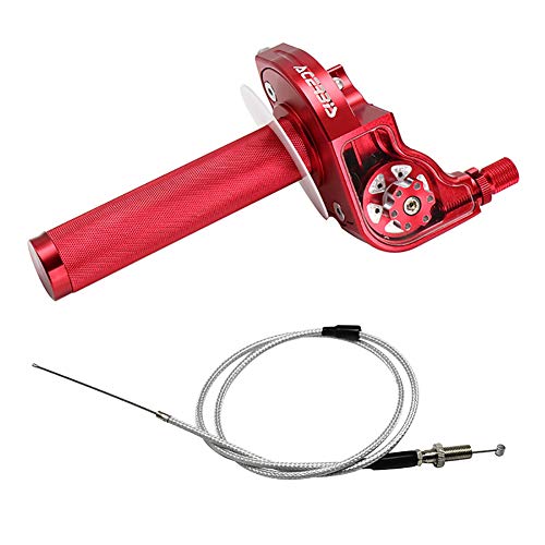 AKDSteel Throttle Lever CNC Aluminum Acerbs Throttle Grip Quick Twister + Throttle Cable Dirt Bike Motorcycle Twist Throttle Grip ACERBIS red with red line for Automotive Parts Accessories