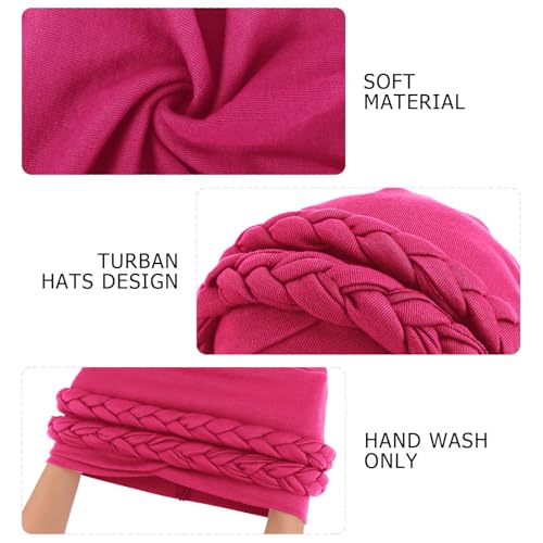 Image of DRESHOW African Women Turban Caps Beanie Twist Headscarf Pre-Tied Double Twisted Braid Hair Cover Wrap Hat Chemo Cancer Cap