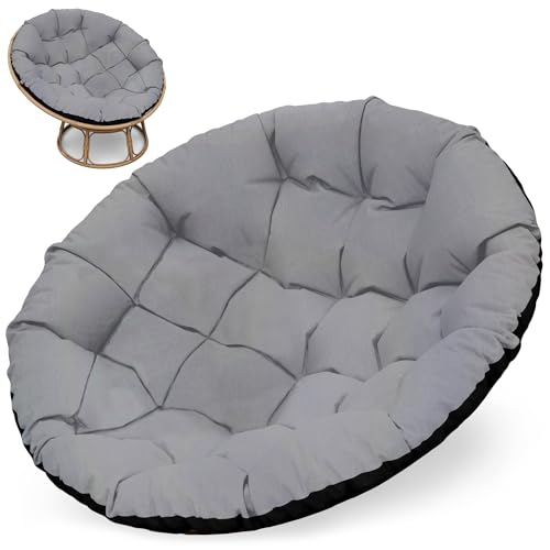 Papasansessel Kissen 100 cm Sitzkissen Outdoor - Hängesessel Stuhlkissen Hängekorb Polster Gartenmöbel Kissen Sitzpolster dicke Sitzauflagen für Rattanmöbel Gartenstühle rund 3. Dunkelgrau