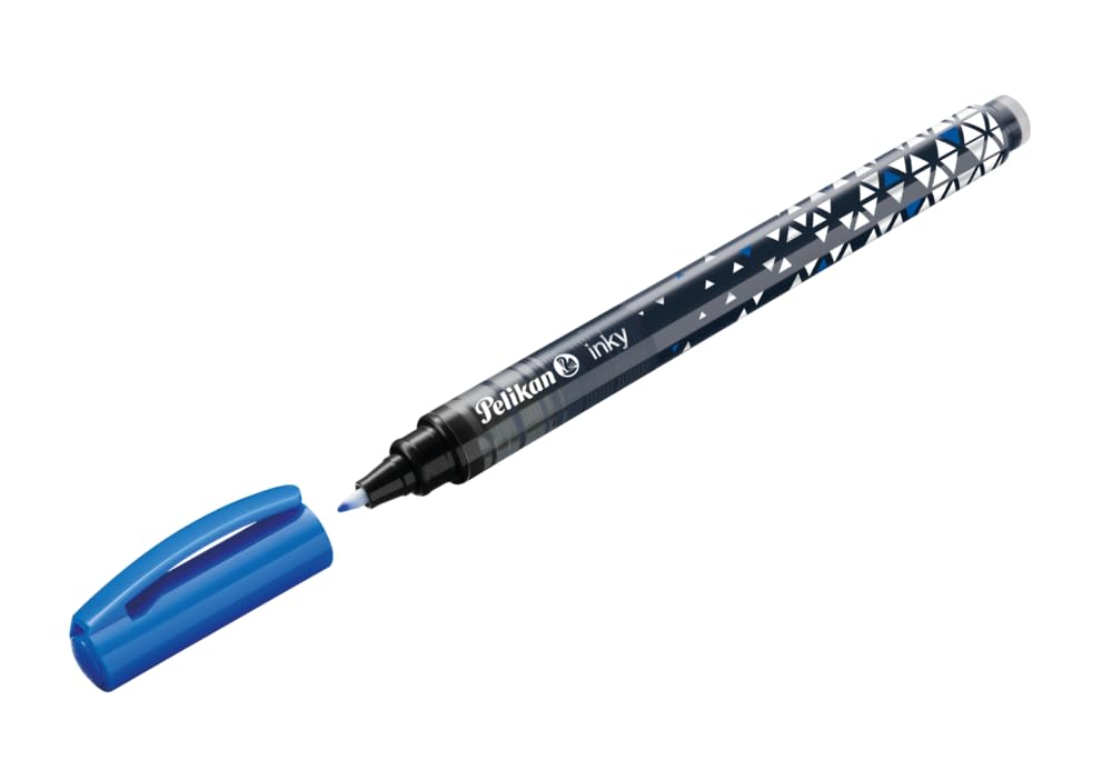 Pelikan INKY Fibre Tip Pen, Blue Ink, 0.5 mm Writing Tip, Smooth Writing Pen (Single)