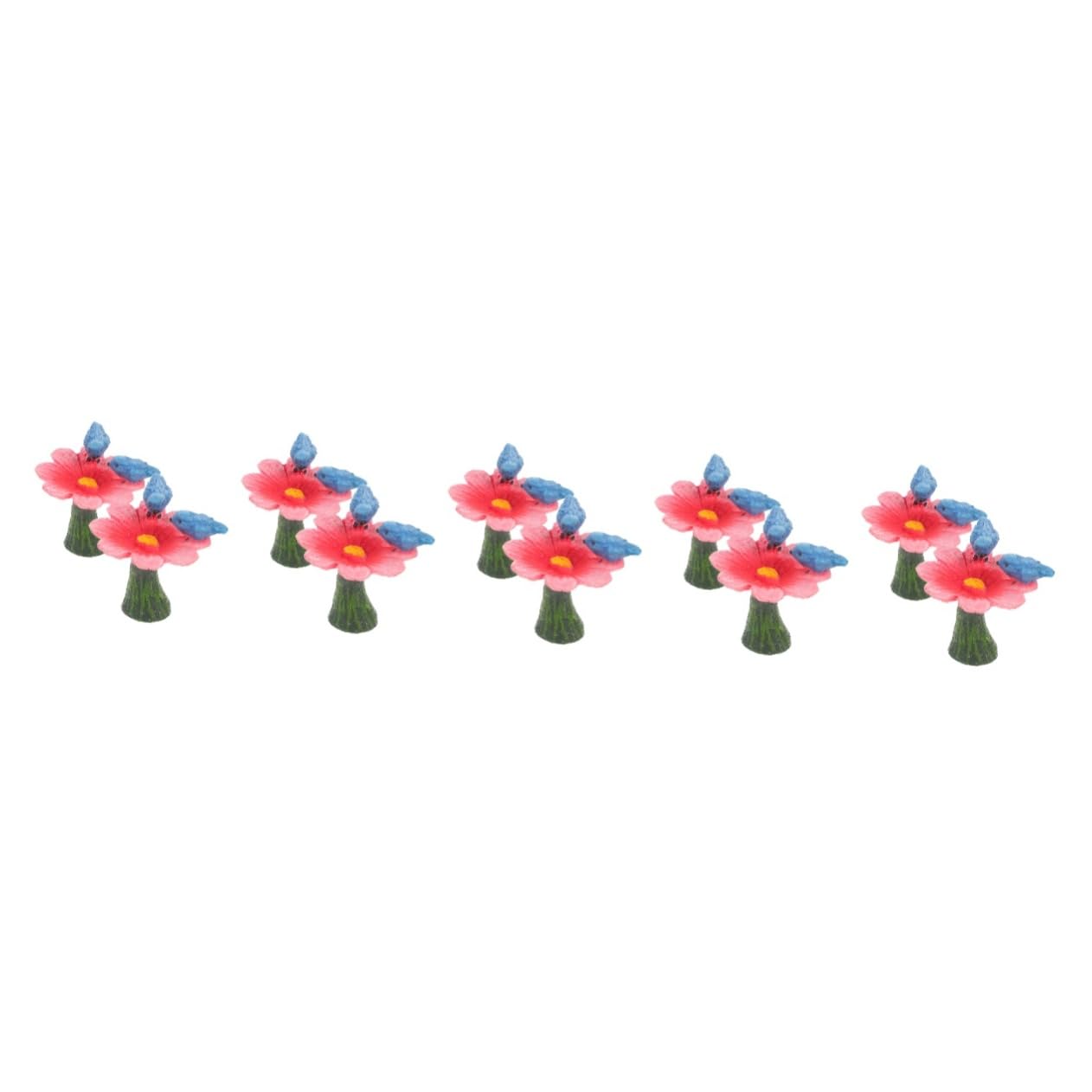 BESTonZON 10pezzi Statuette Di Uccelli Su Fiore Decorazione Miniatura Per Giardino e Paesaggio Per Arredo Da e Esterno