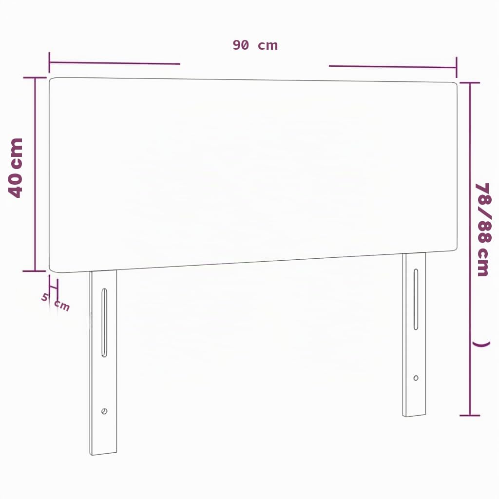 vidaXL Tête de lit Crème 90x5x78/88 cm Tissu