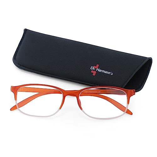 Image of DR.HARMANN'S READING GLASSES FITTED WITH BLUE BLOCK LENS (Model: Library 8 Computer Readers with Blue Light Blocking and Blue Rays filter)