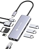 【Rapide Data Transfert 】Cet adaptateur USB C vers USB multiport est équipé de 3 ports USB-A 3.0, vous pouvez transférer des fichiers en quelques secondes sans l'attente impatiente. Pratique pour ajouter différents périphériques à l'ordinateur : disque dur, clé USB, souris, clavier, etc. Deux ports de lecteur de carte SD/TF répondent à vos besoins de transmission pour des périphériques dotés d'interfaces différentes. Le lecteur de carte supporte la lecture simultanée.