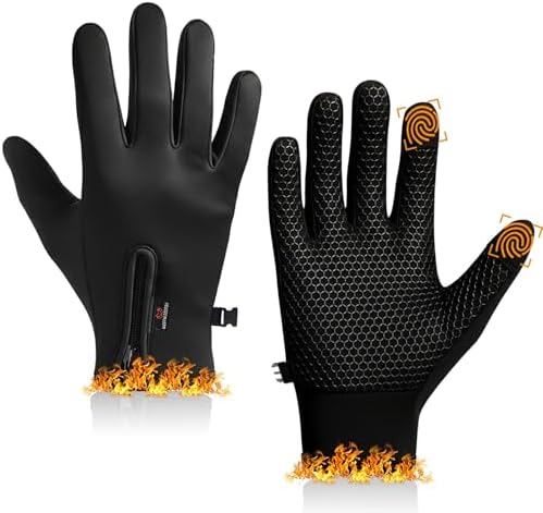 WFX Guantes de ciclismo con pantalla táctil térmica para correr, ...