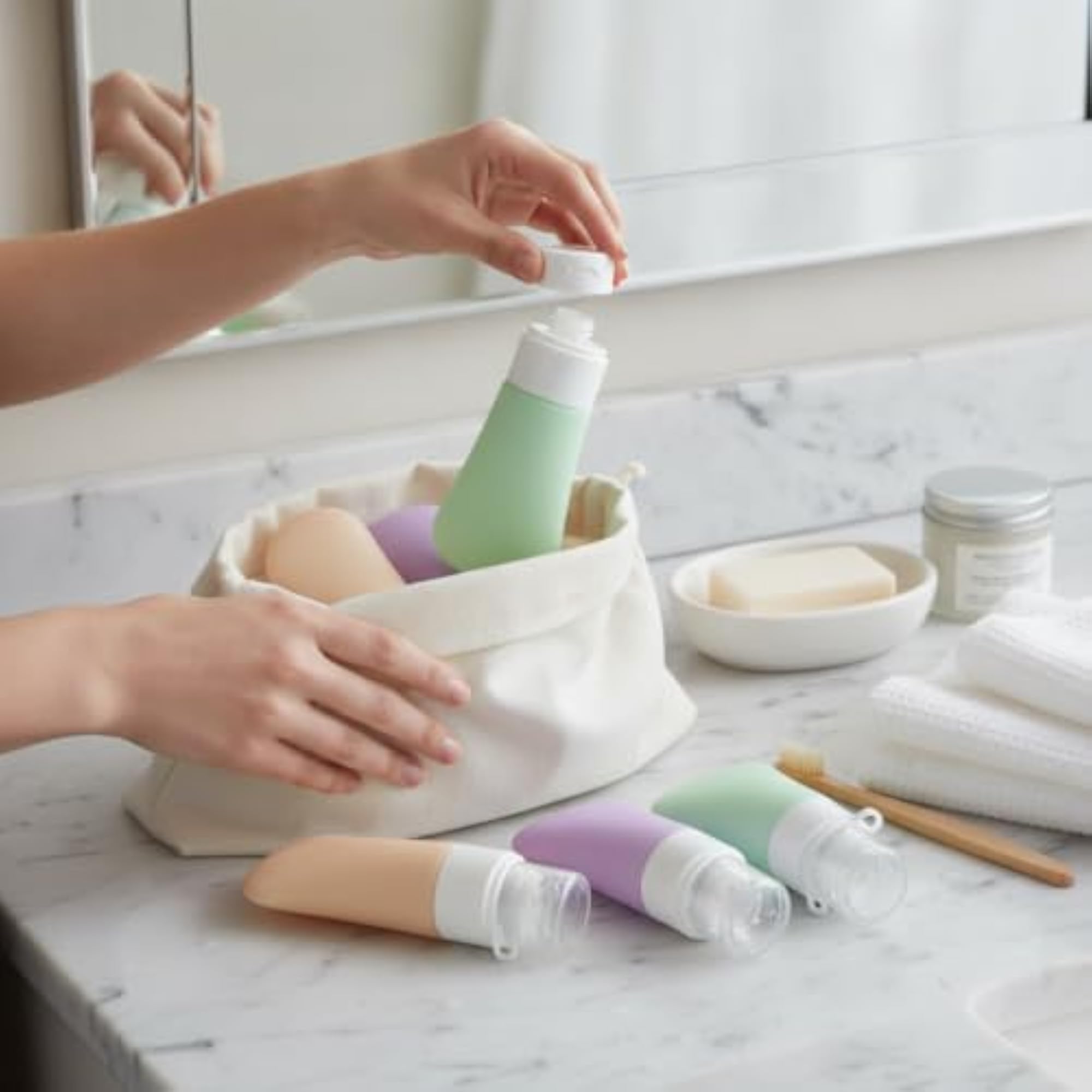 Silicone Travel Bottles Set for Toiletries