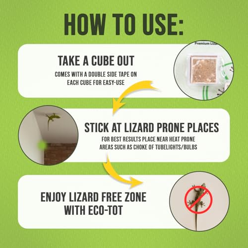Image of EcoBlock Lizard Defense - Pack of 5 Cubes | Non-Toxic, Odorless & Chemical-Free | 3-Month Protection | Natural Lizard Repellent for Home, Kitchen, Office, Bathroom (pack of 2)