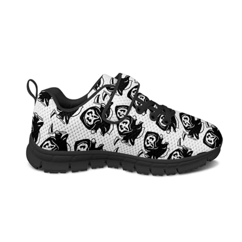 Black Cat Shoes for Girls Halloween School Knitted Mesh Walking Tennis Sneakers for Boys Running Shoes with Single Buckle2