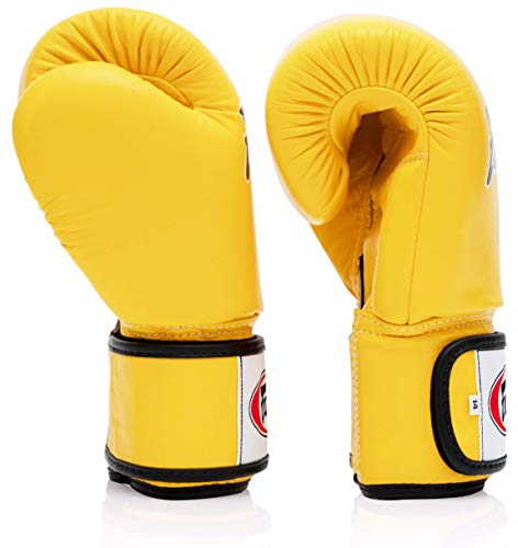 Image of Fairtex BGV1 Muay Thai Boxing Training Sparring Gloves for Men, Women, Kids| Premium Quality, Light Weight & Shock Absorbent 16 oz Boxing Gloves -Yellow