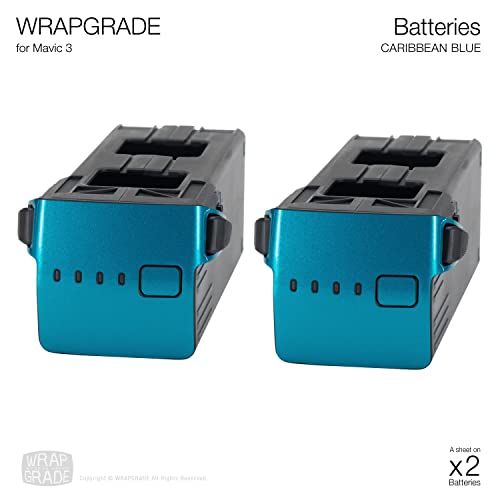 Image of WRAPGRADE Partial Skin Stickers for DJI Mavic 3 Pro Accent Color (Caribbean Blue)