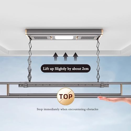 Electric Ceiling Clothes Drying Rack - Automatic Lifting Laundry Hanger for Balcony, Top Mounted Household Clothes Dryer, Space-Saving, Control System (Color: B)