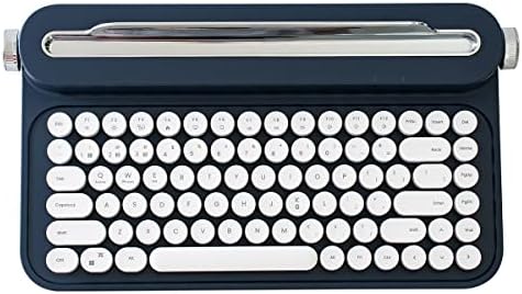 YUNZII ACTTO B305 Wireless Keyboard, Retro Bluetooth Typewriter Keyboard with Integrated Stand for Multi-Device (B305 English, Midnight)
