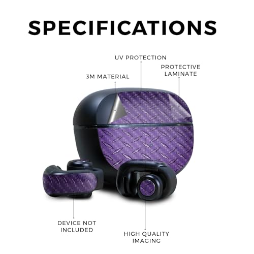 Image of Carbon Fiber Skin Compatible with Bose Ultra Open Earbuds - Purple Diamond Plate - Premium 3M Vinyl Protective Wrap Decal Cover - Easy to Apply | Crafted in The USA by MightySkins