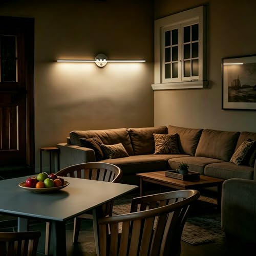 Image of Kawell 12W LED Wall Light Hardwired with Switch 300 Rotatable Arms Modern Sconce Lighting for Living Room Bedroom Hallway Indoor Energy Efficient Fixture, White 3000K