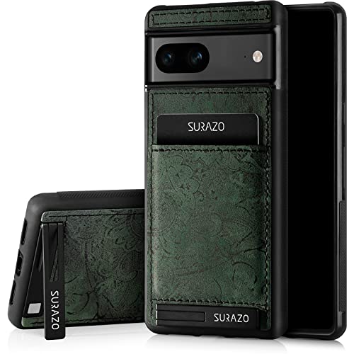 Étui de protection arrière en cuir véritable pour Google Pixel 7A avec porte-carte