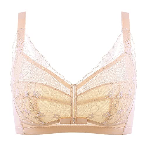 Brassière en dentelle pour femme sans armatures couleur chair taille 85B couverture complète