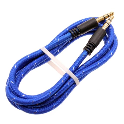 Cable Auxiliar 3.5mm Azul Trenzado 1 Metro miniatura 1