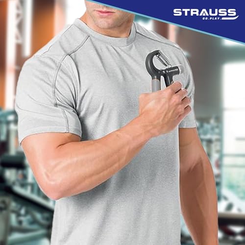 Image of Strauss Adjustable Hand Grip| Adjustable Resistance (10KG - 40KG) | Hand Gripper for Home & Gym Workouts | Perfect for Finger & Forearm Hand Exercises & Strength Building for Men & Women (Black)