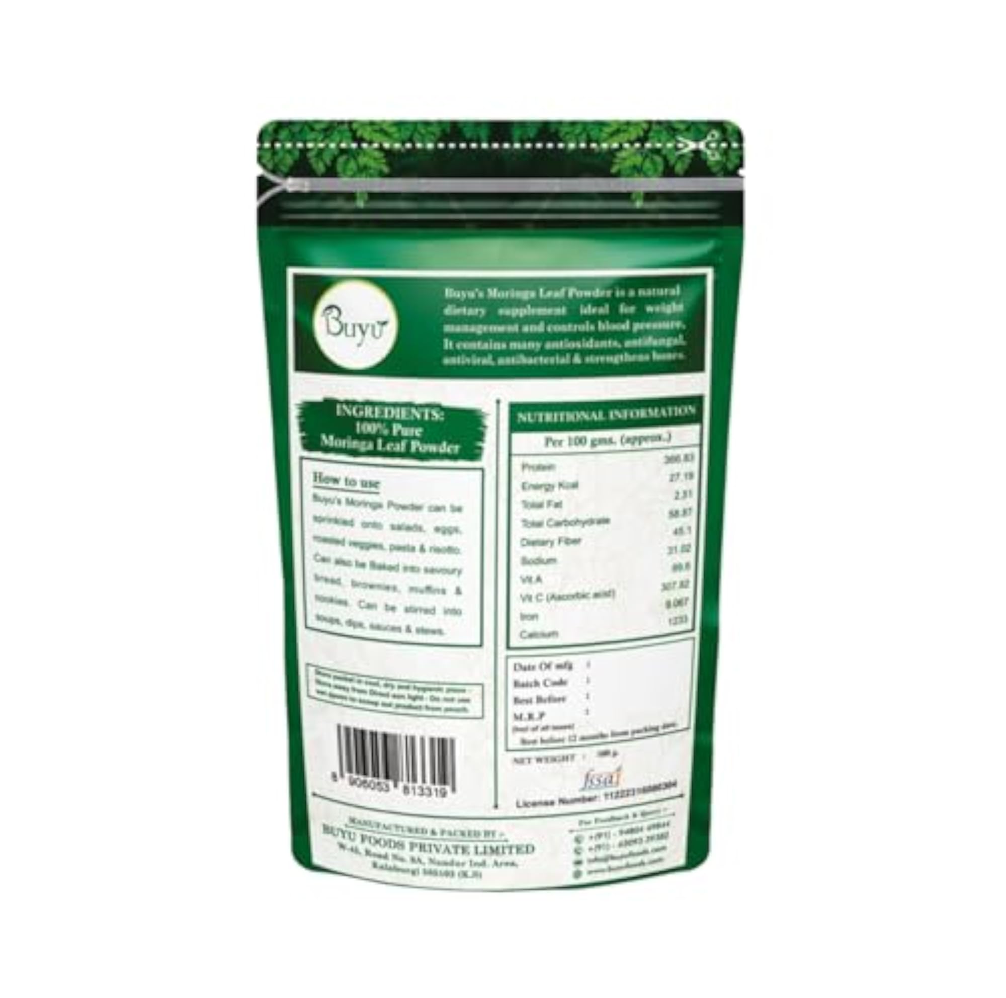 Moringa Powder 100 gm, Nutrient Dense Superfood