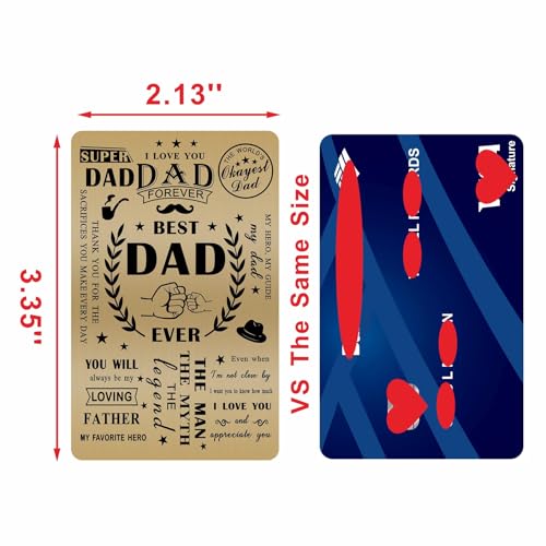 Emideary Best Dad Ever Gifts - Hero Dad Card - Thank You Dad - Brass Engraved Wallet Card Inserts for Dad - Father Daughter Gift - Fathers Day Christmas Gifts from Daughter2