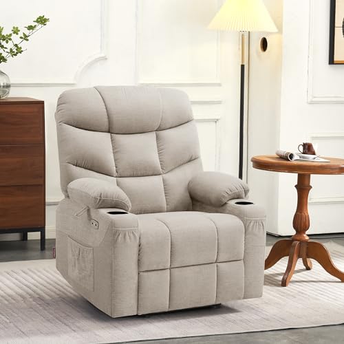 MCombo Power Lift Recliner Chair for Seniors with Extended Footrest (Oatmeal, Medium-Regular)