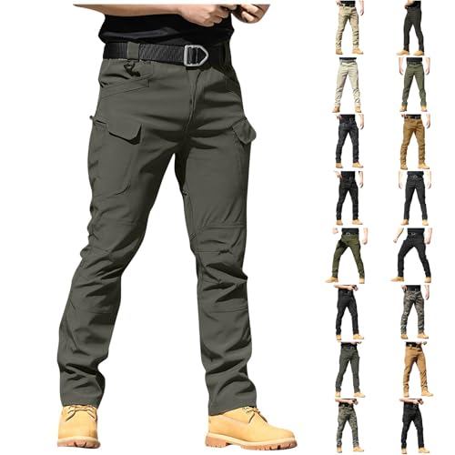 Cargo Pants for Men Relaxed Fit Ripstop Flexcamo Tactical Waterproof Pants Lightweight Stretch Construction Work Pant with Pockets Weatherproof Vintage Tech Combat Military Utility Ropa De Hombre