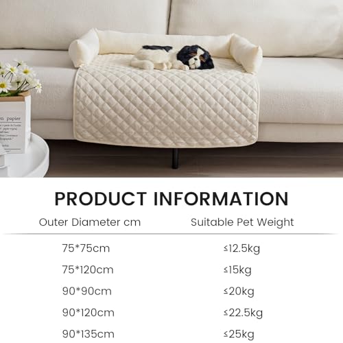 OKYUK Hundebetten Hundekissen - Sofaschutz, handgefertigtes Hundebett waschbar, hundekissen，Couchkissen, Hundematte Flauschiges Hundebett für große, mittelgroße & kleine HundeGrosse (Beige，75× 75cm)