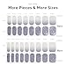 NAILOG Semi Cured Gel Nail Strips - 34 pcs Salon-Quality Winter Nail Wraps with Soft Gel Finish (Snow Rain)