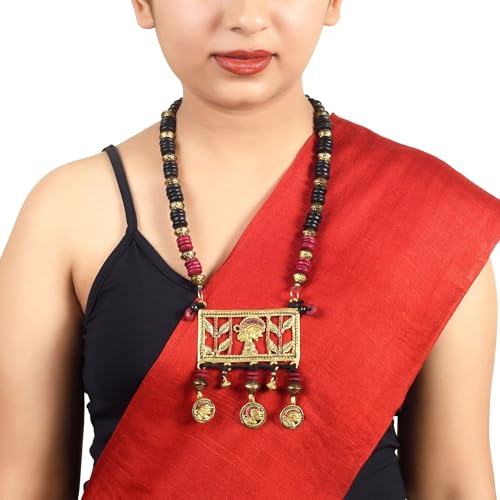 Image of AAKRITI ART CREATIONS Handcrafted Tribal Necklace Collection | Royal & Queen-Inspired Artisan Brass Statement Jewelry | Ethnic, Elegant & Regal Necklaces for Women
