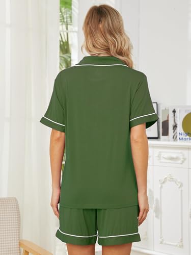 Image of Womens Pajama Sets Short Sleeve Sleepwear Soft Button Down Nightwear Lounge Pj Set XS-XXL