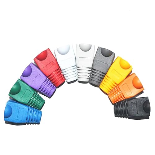100 conectores de cable Ethernet CAT5E CAT6 RJ45 de colores mezclados