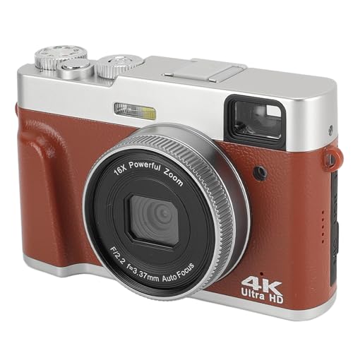 Fotocamera Digitale per Fotografia per Vlogging 4K retrò Compatta con Zoom 16X da 48 MP Anti-vibrazione Schermo da 2.8 Pollici Funzione