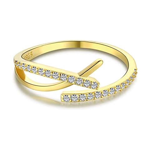 Gold Ring Thumb Rings for Women 925 Sterling Silver Plated Rings Simple Adjustable Rings Women Gold Rings sterling silver womens rings with Box Cover