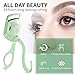 Heated Eyelash Curler, Fast 5s Heat up, 24 Hours Long Lasting, Rechargeable Electric Lash Curler, Temperature Control, Safe Anti-Burn Eye Lash Curler, Quick Natural Curling Lashes (Green)