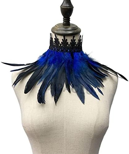 Collier Gothique En Cuir Punk Tour De Cou Clouté Avec Plumes, Collier